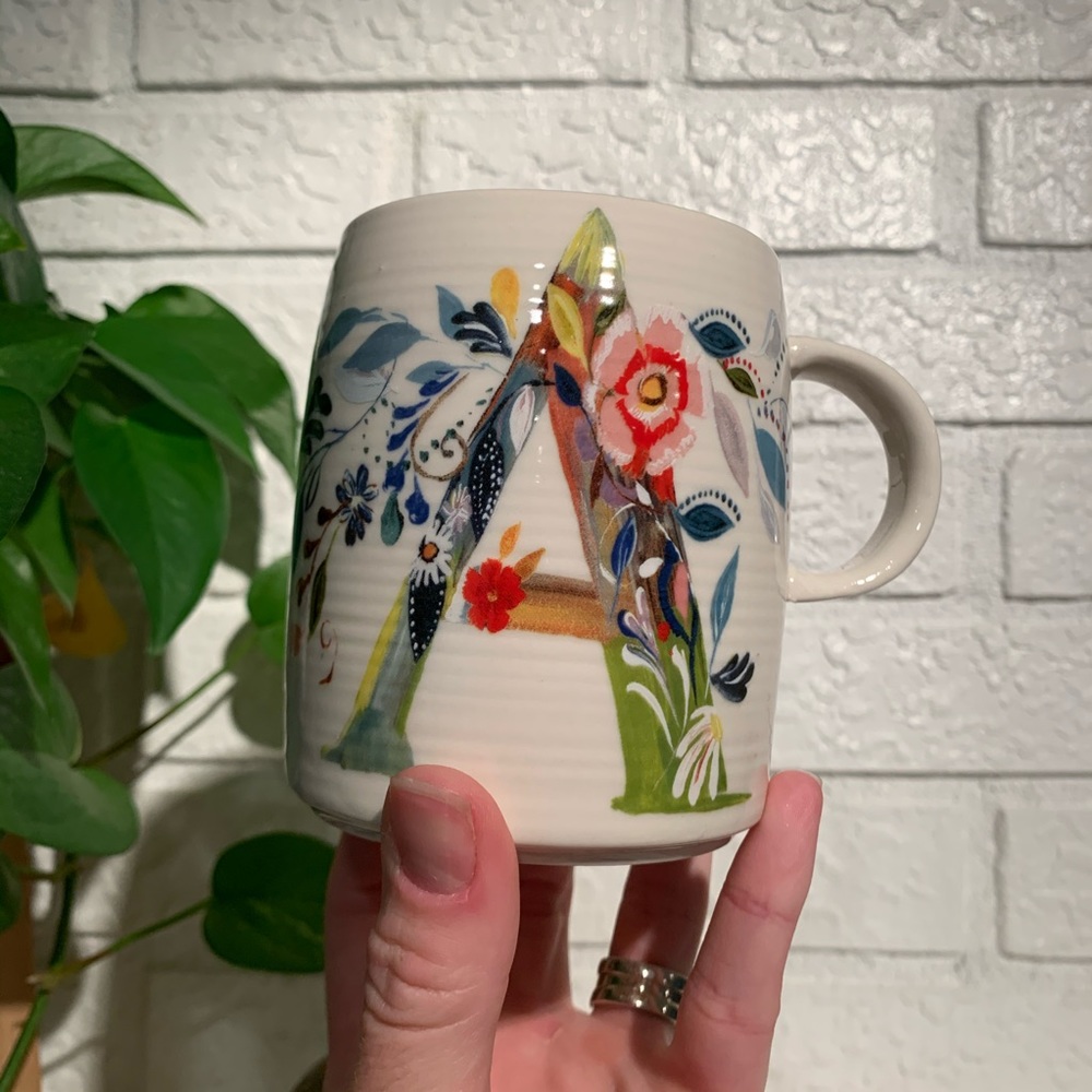 Anthropologie Starla M Halfmann “A” mug